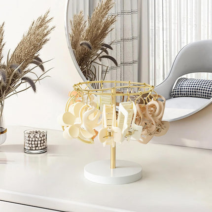Claw Clip Organizer 16 Metal Hooks Display Holder Hair Clip, Gold