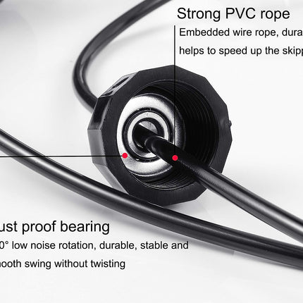 Jump Rope, Adjustable Jump Ropes,Skipping Rope Tangle-Free Rapid Speed with Ball Bearings for Women Men Kids,Exercise & Slim Body Jumprope at Home School Gym