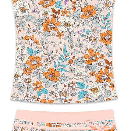 Little Girls' Summer Swimwear Two Piece Boyshort Tankini Kids Swimsuit