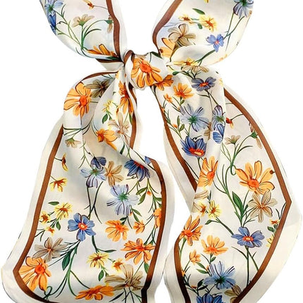 Head Scarf Hair Neck Scarves for Women Purse Bag Scarfs for Handbags Silky Long Thin Satin Headscarf Fashion