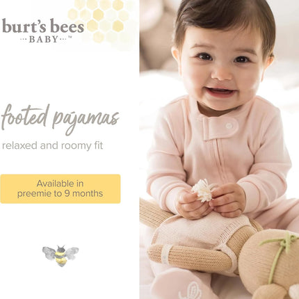 Girls' Organic Cotton, Sleep and Play Footed Pajamas | Easy Zip Front Pjs Feature a 2-Way Zipper to Ensure Newborns Have a Restful Nights Sleep