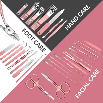 Manicure Set 30 in 1 Nail Clipper Set,  Nail Clippers, Fingernail & Toenail Clippers, Manicure Tools, Pedicure Tools, Suitable for Travel Manicure Kit, Nail Set Kit with Everything Profe