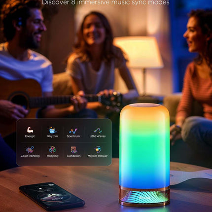Govee RGBIC Smart Table Lamp 2, Touch Bedside Small Table Lamp (Corded) | LED Desk Lamp Compatible with Smartthings, Matter, Alexa, Nightstand Lamp for Bedroom Living Room Night Light, 64 Scene Modes