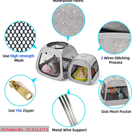 Portable Cat Playpen, Trapezoidal Design for Better Standing, Foldable Pet Tent for Indoor and Outdoor Use of Kitten and Puppy, Dog Play Enclosure, Cat Houses & Condos
