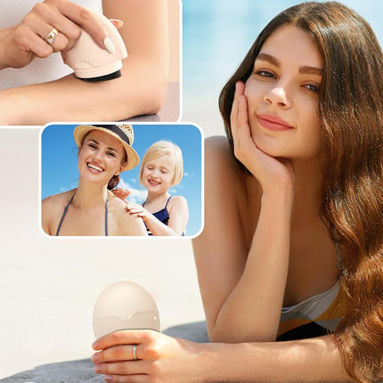 Sunscreen Applicator, Refillable Roll on Sponge Sunscreen Applicator for Kids, Bpa-Free Silicone Lotion Applicator for Body Lotion, Portable Sunblock Buddy Brush with Protective Caps for Travelers