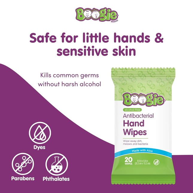 Antibacterial Hand Wipes - 100 Count - Hypoallergenic & Alcohol-Free - Travel and Diaper Bag Essential