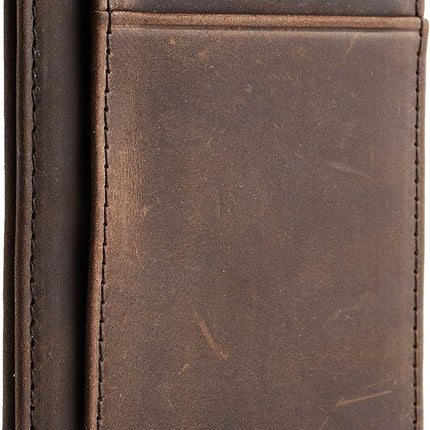 Slim Wallet Front Pocket Minimalist Leather RFID Blocking Medium Size