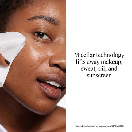 Neutrogena Makeup Remover Towelettes for Face with Micellar Water Daily Alcohol-Free Gently Removes Oil Dirt and Waterproof Makeup in a Simple Fully Plant-Based Cloth, 25 Ct