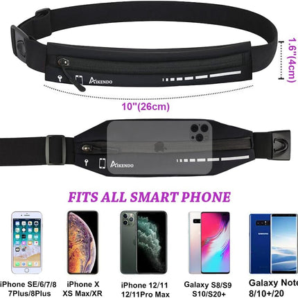 Slim Running Belt for Women Men,Runners Fanny Pack Phone Holder,Running Pouch Waist Bag for Workout Jogging,Money Belt Running Gear Accessories