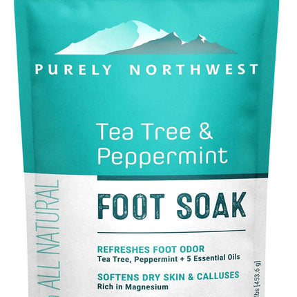-Tea Tree, Peppermint, MSM & Epsom Salt Foot Soak-For Stubborn Foot Odor, Burning & Itching Associated with Athletes Foot- Softens Dry Skin & Calloused Heels-1 Pound
