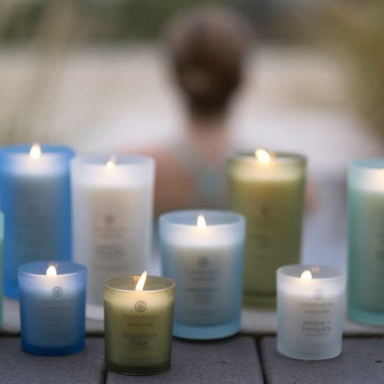 Chesapeake Bay Balance + Harmony Scented Candle Water Lily Pear Fragrance 50 Hours Burn Time Warm & Decorative Soy Wax Blend