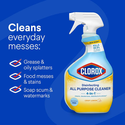 Disinfecting All-Purpose Cleaner 32 Oz and Bathroom Cleaner, Household Essentials, 30 Oz, Pack of 3