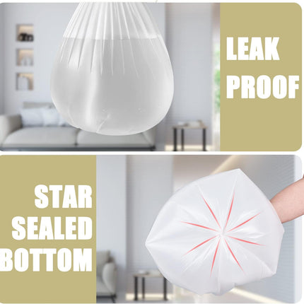 Small Trash Bags 4 Gallon - 100 Count 4 Gallon Trash Bag, Small Garbage Bags for Office Bedroom Bathroom Trash Bags, White 4 Gal Small Trash Can Liners