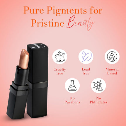 Frosted Finish Lipstick, Long Wear Moisture-Rich Shades with Natural Minerals, Matte Lipstick Contains Shea Butter, Grapeseed & Avocado Oils, Lead-Free, Gilded