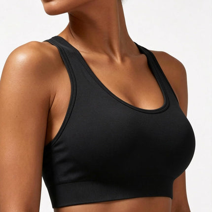 Sports Bras for Women Padded High Impact Seamless Criss Cross Back Workout Tops Gym Activewear Bra Large