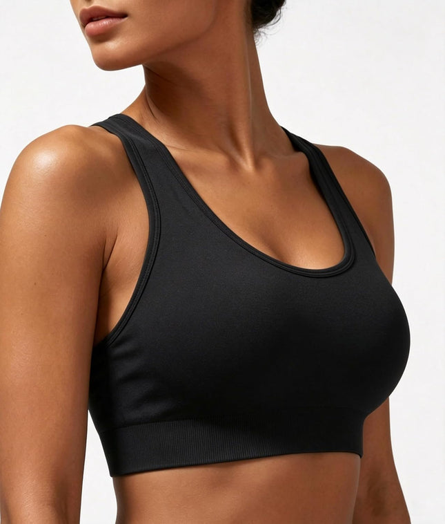 Sports Bras for Women Padded High Impact Seamless Criss Cross Back Workout Tops Gym Activewear Bra Large
