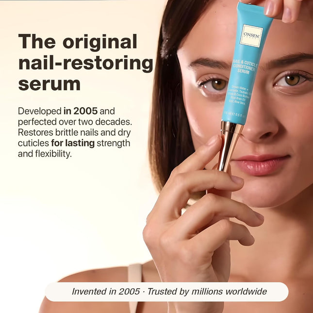 Onsen Nail & Cuticle Cream Treatment W/Japanese Tsubaki, Jojoba & Lavender Oil, Shea Butter – Strengthens Nails, Softens Cuticles - Daily Repair Care (1 Count/15 Ml)