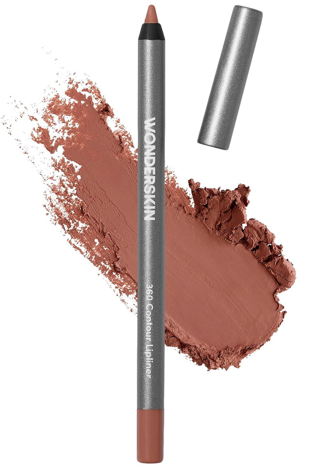 Lipliner Pencil - 360 Contour Lipliner, Long Lasting, Sharpenable, Waterproof and Transfer-Proof Brown Lip Liner Pencil (Saddle)