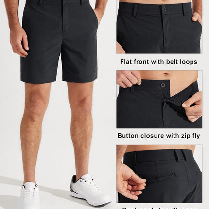 Mens Golf Shorts 7"/9" Work Dress Shorts Casual Flat Front Hybrid Short Lightweight Quick Dry Water Resistant