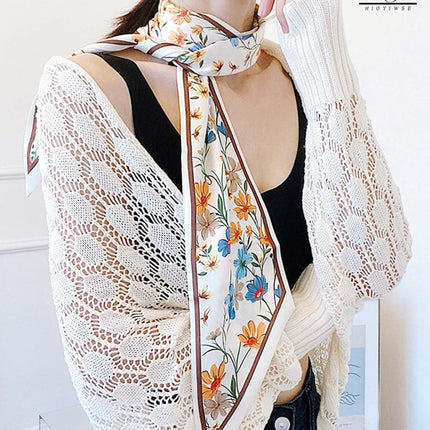 Head Scarf Hair Neck Scarves for Women Purse Bag Scarfs for Handbags Silky Long Thin Satin Headscarf Fashion