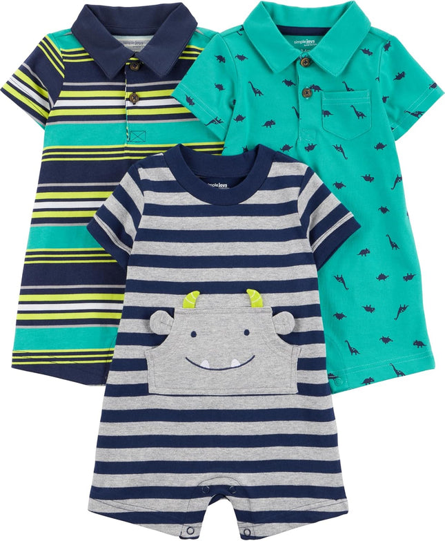 Baby Boys' 3-Pack Rompers