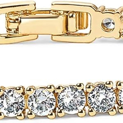 14K Gold Plated 3Mm Cubic Zirconia Classic Tennis Bracelet | Gold Bracelets for Women