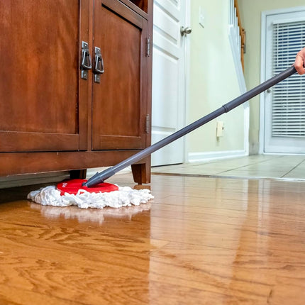 O-Cedar Easywring Microfiber Spin Mop, Bucket Floor Cleaning System, Red, Gray, Standard