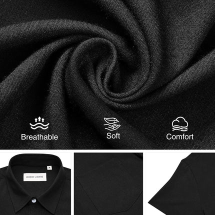 Mens Linen Shirts Short Sleeve Button down Shirts Wrinkle Free Casual Vacation Beach Summer Tops