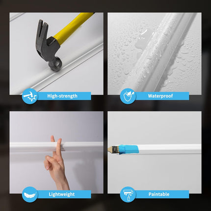 Pre-Cut Wall Molding Set of 6 Pcs, Ready-To-Assemble Wainscoting Panels for Interior Wall Décor Living Room Bedroom Accent Wall - Installed with Glue, 3 Top 3 Bottom